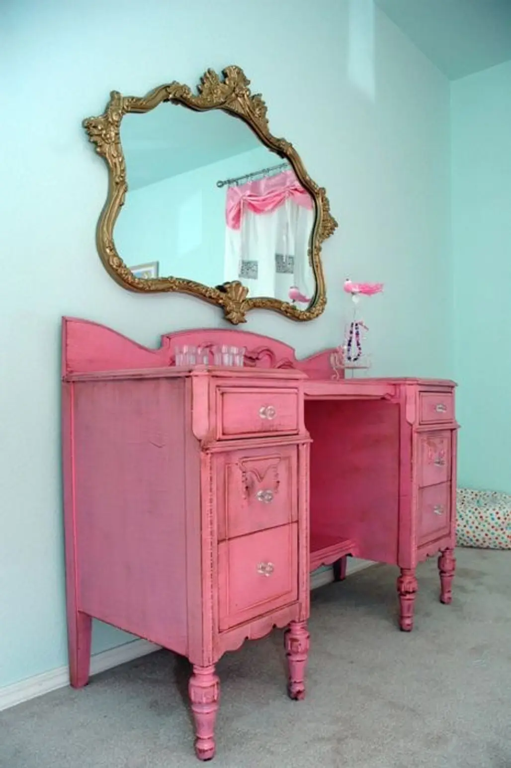 Antique Vanity in Pink