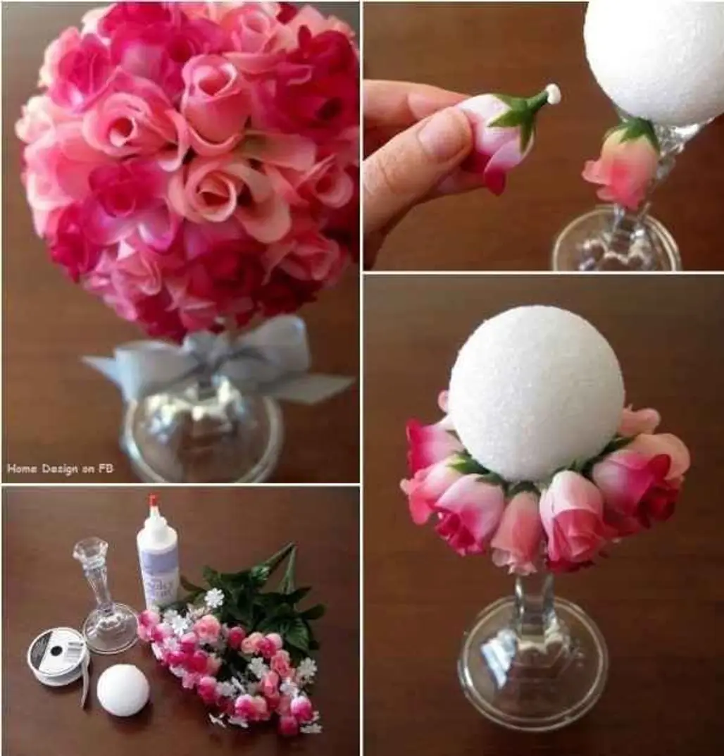 Use Styrofoam to Create Giant Flower Ball Decor