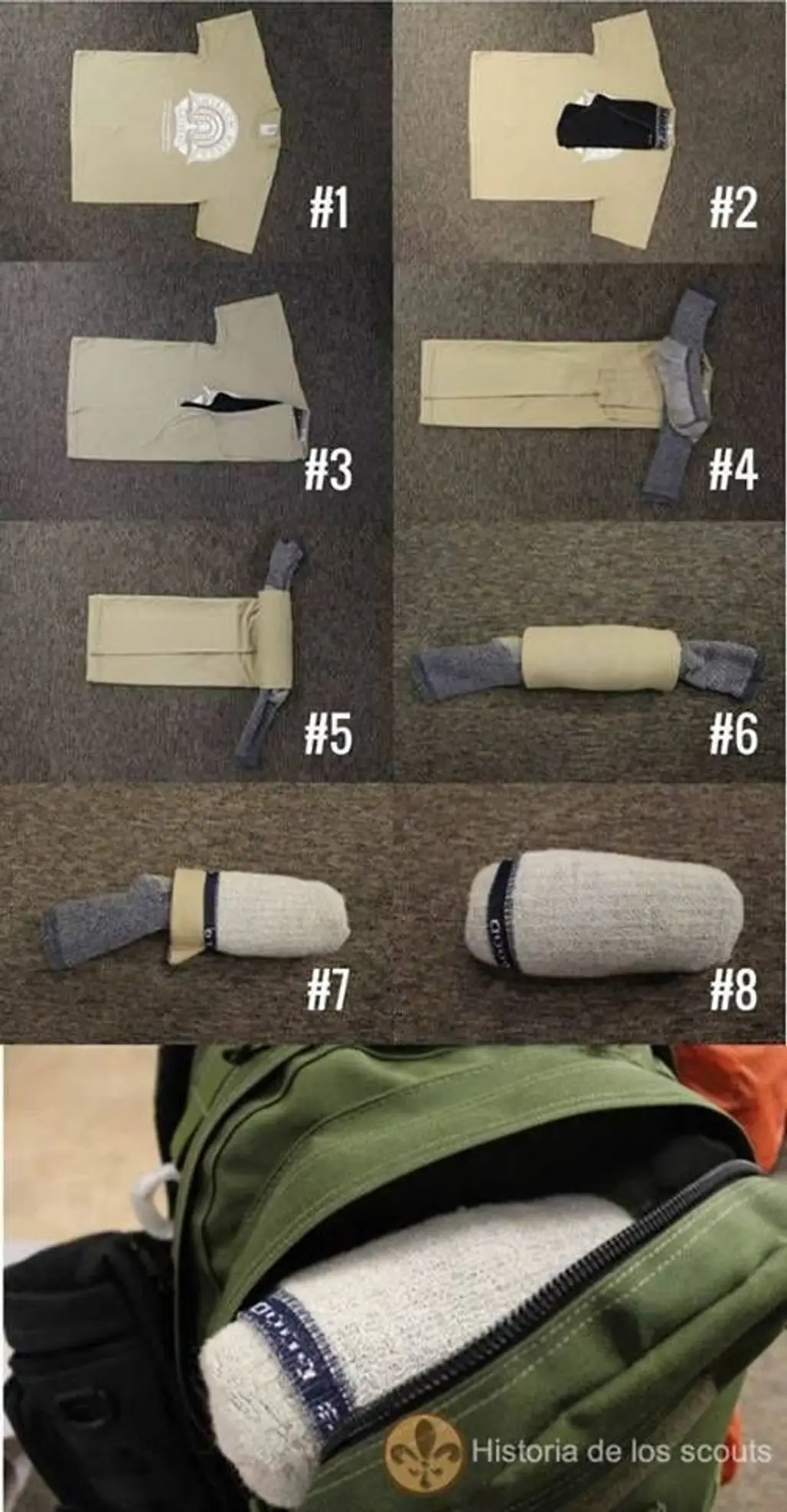 Turn a T-shirt, Underwear and Socks in One Little Roll