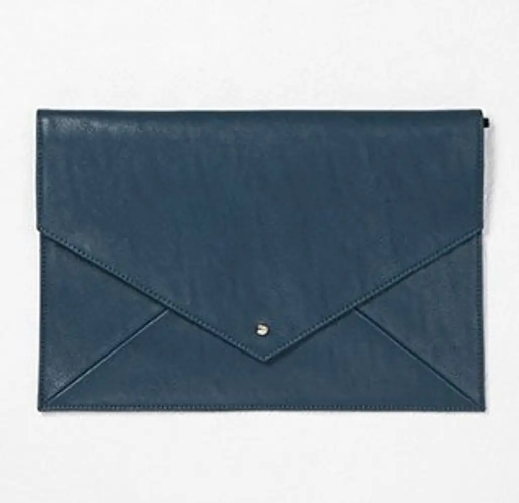Faux Leather Envelope Clutch