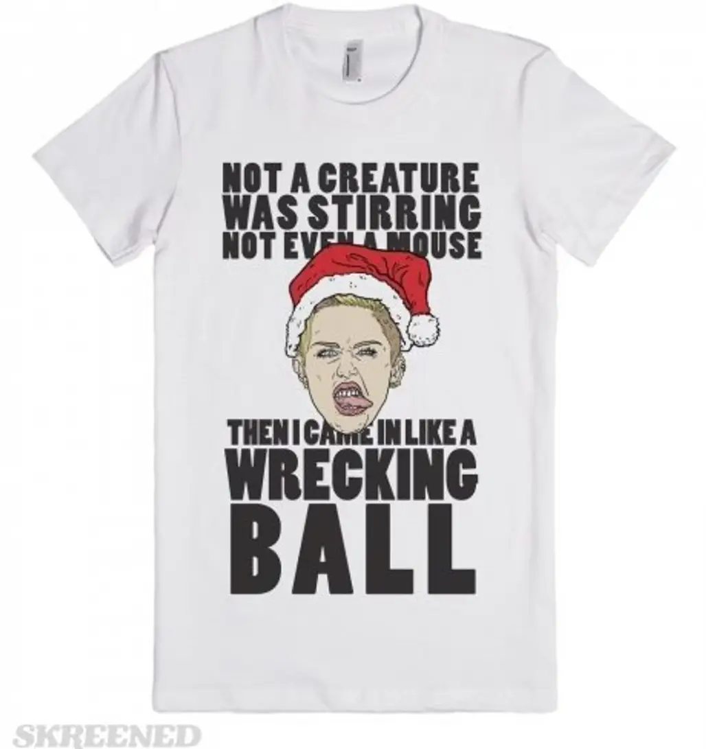 White T-Shirt Miley Cyrus Christmas Shirts