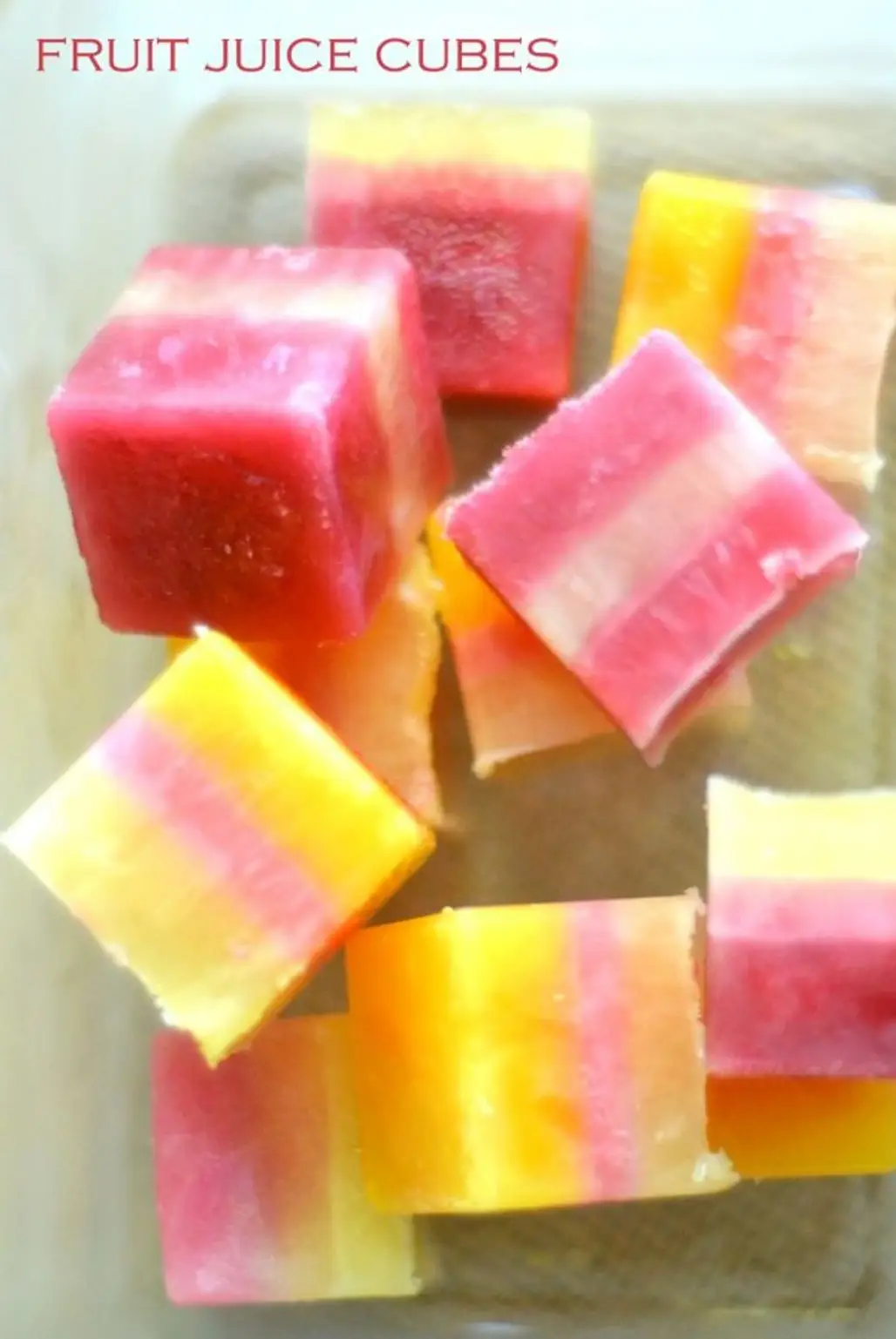 Layered Fruit Juice Ice Cubes