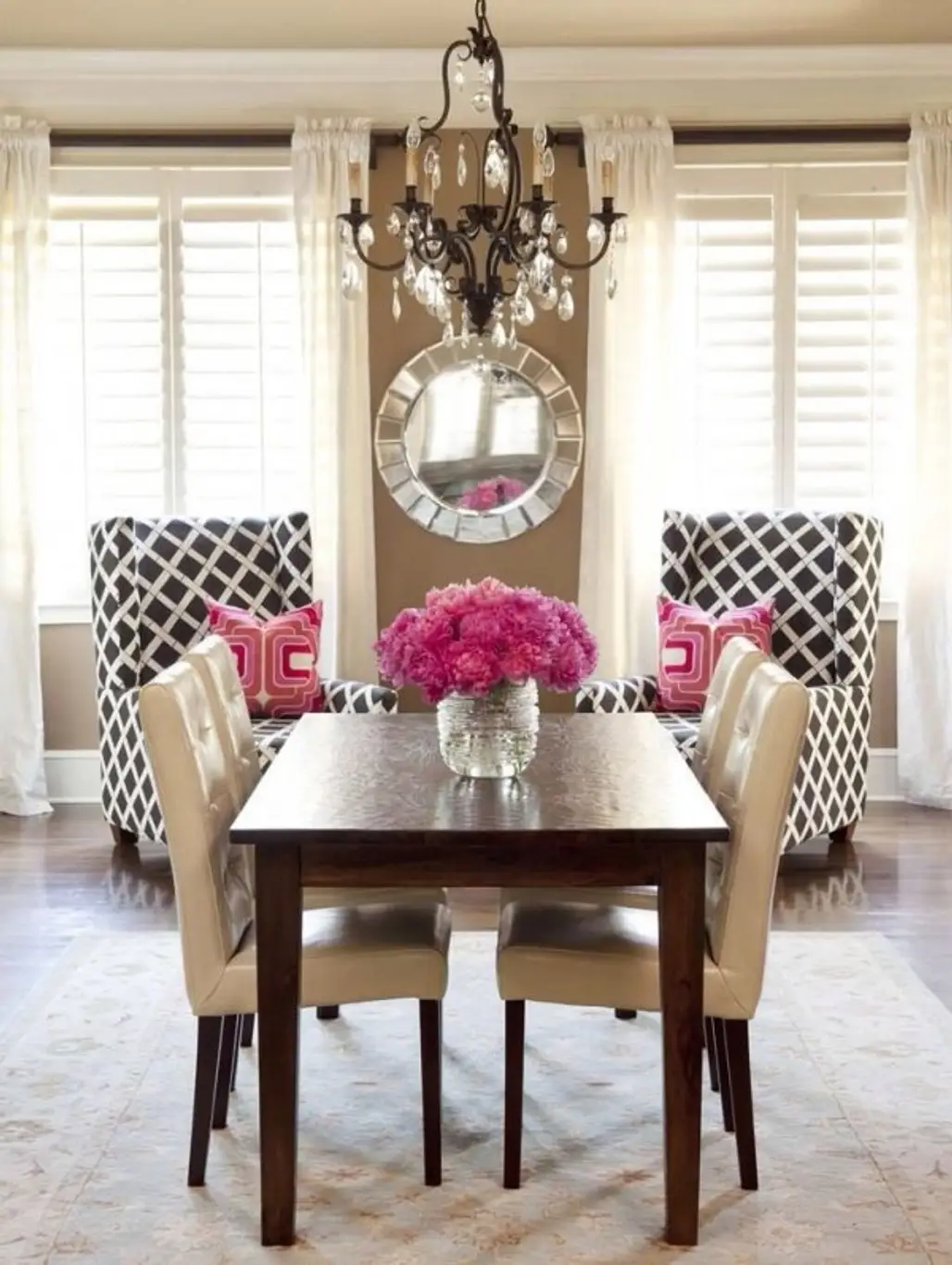 A Splash of Pink Panache for the Dining Room