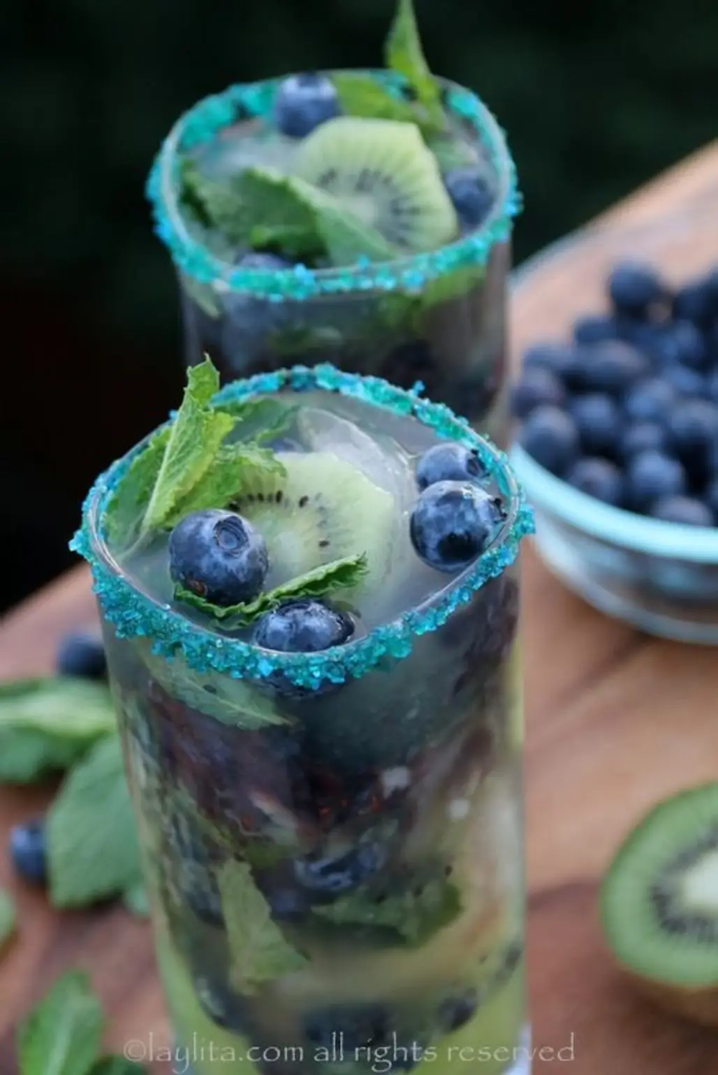 Garnish the Glass Rims with Green or Blue Sugar