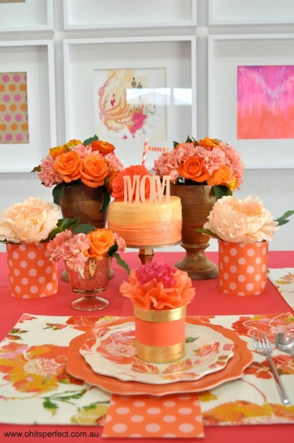 Coral Mother’s Day Tablescape