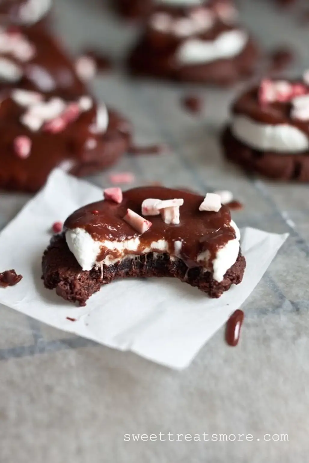 Peppermint Chocolate Marshmallow Cookies