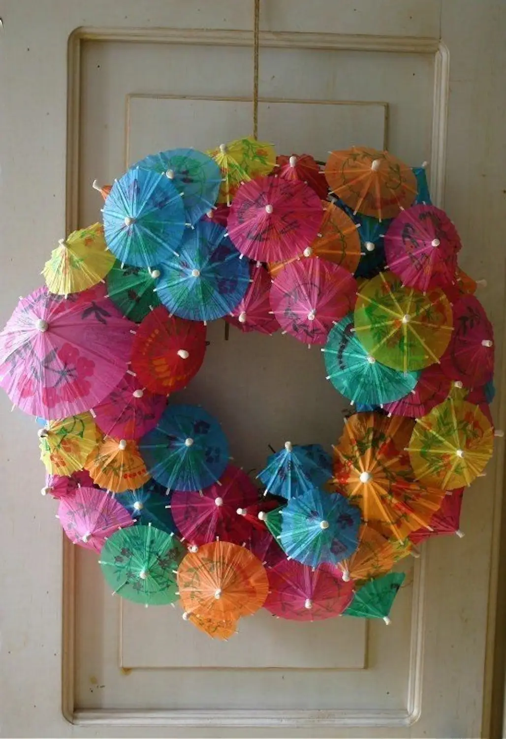 Rainbow Umbrella Wreath
