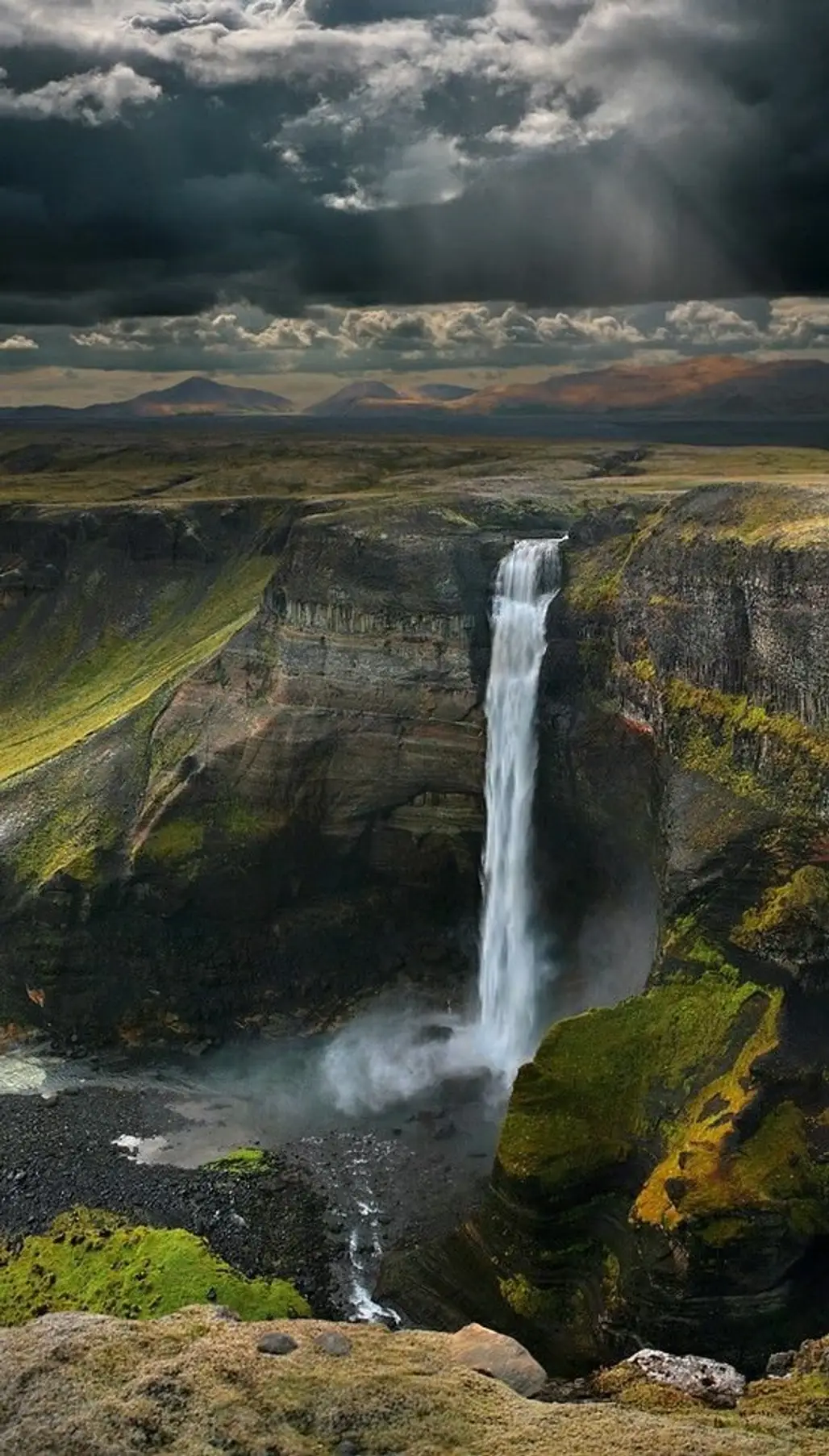 Háifoss,highland,waterfall,nature,body of water,