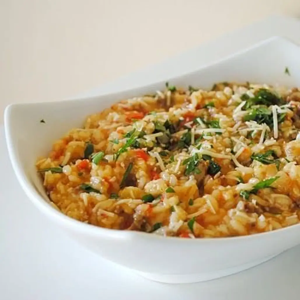 Red Pepper and Italian Sausage Risotto