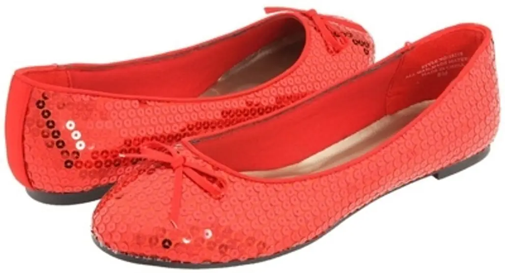 Annie Sally Red Sequined Flats