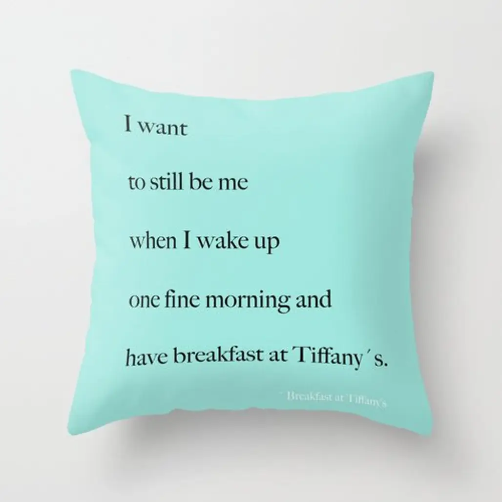 Velveteen Breakfast at Tiffany's Pillow