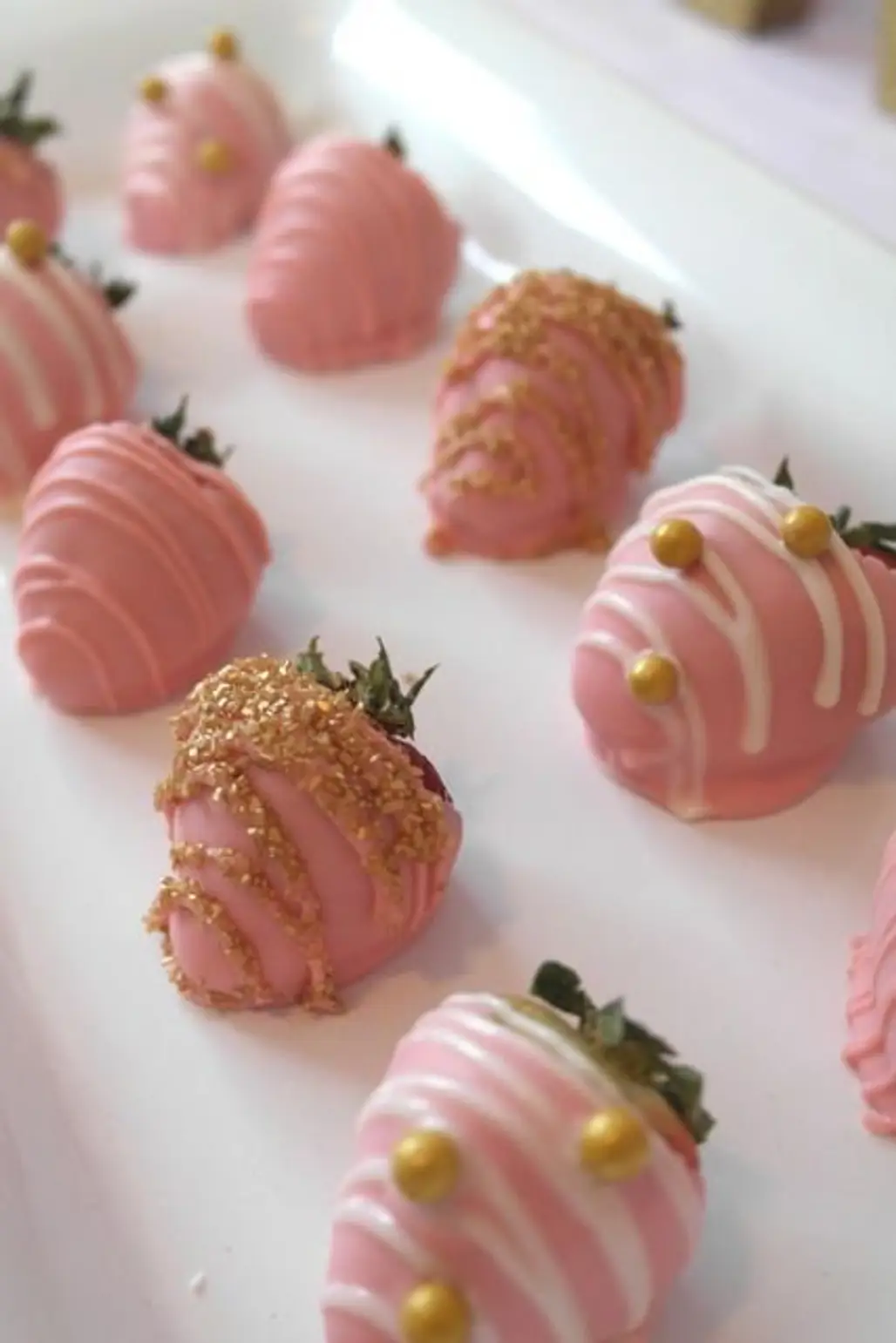 Pink and Gold Strawberries