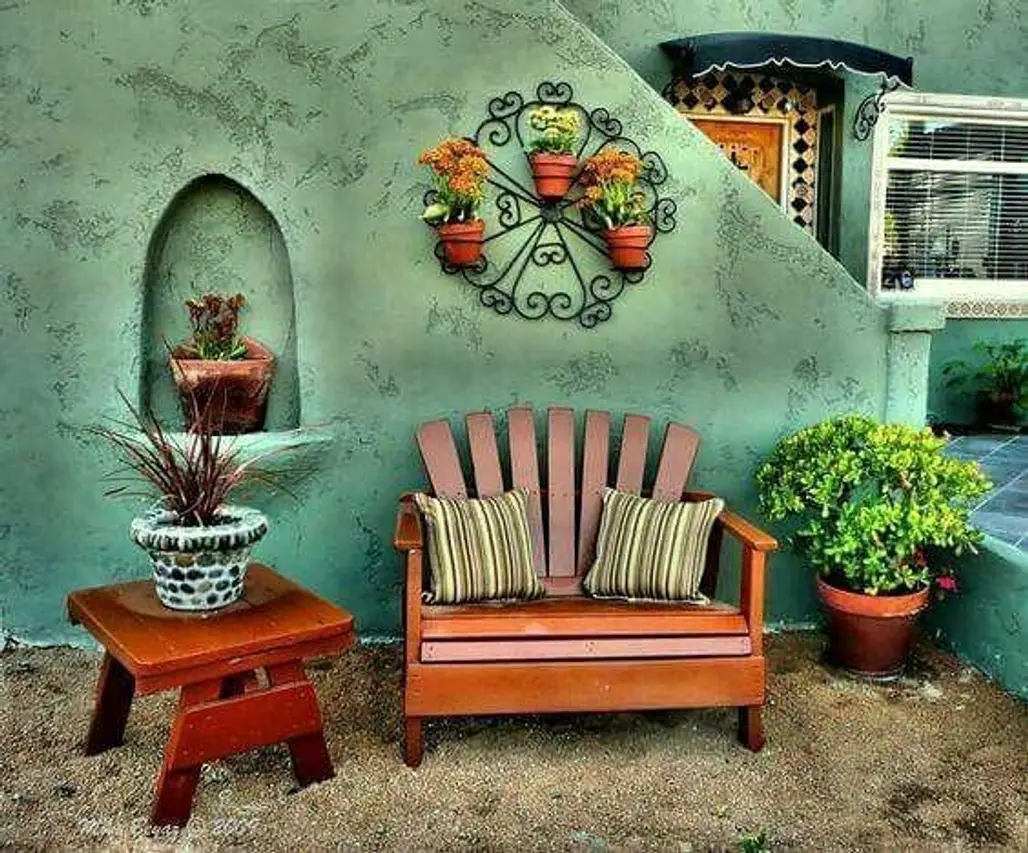 wall, furniture, flower, interior design, chair,