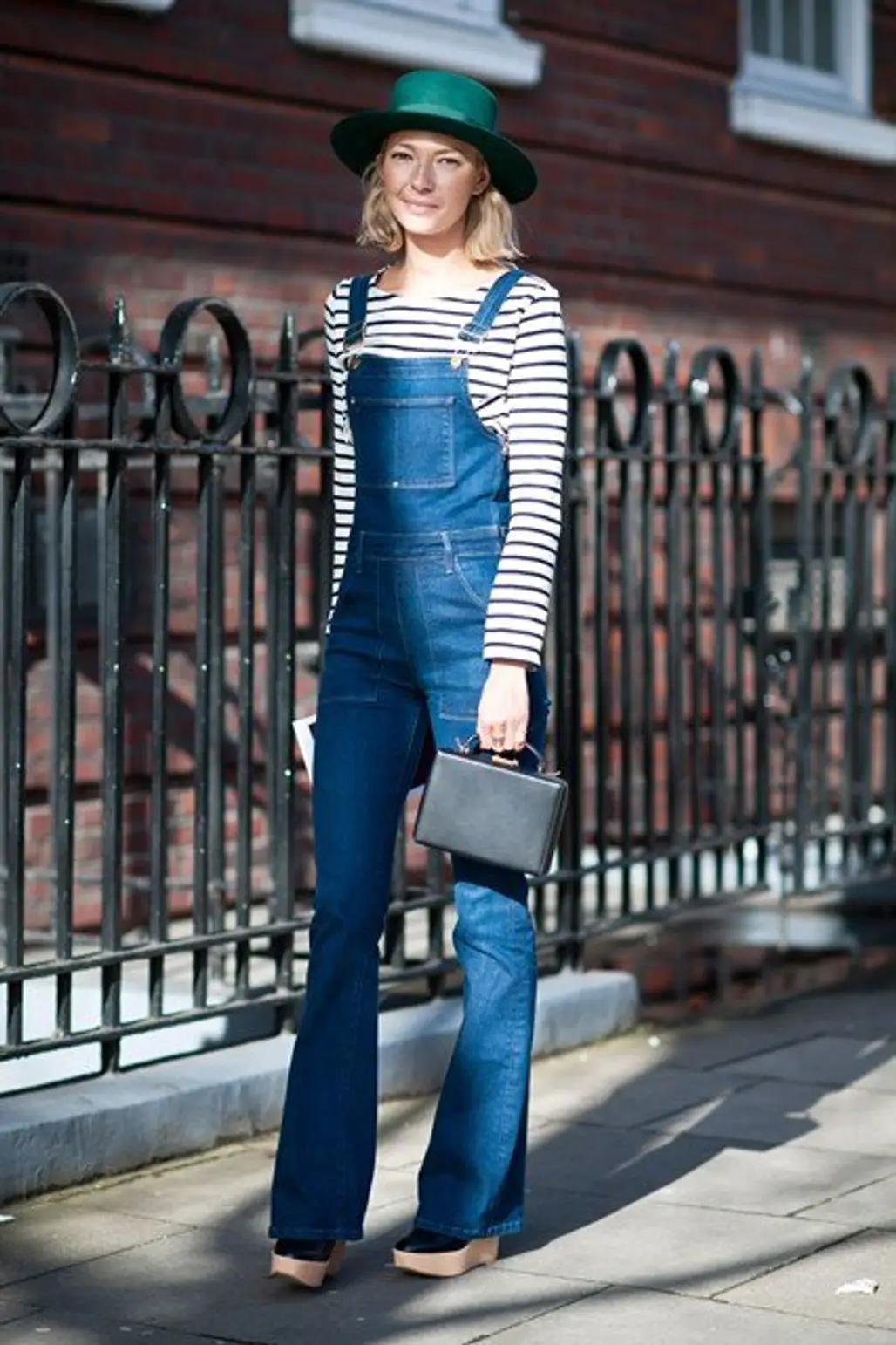 Work a Different Angle with Flared Denim Dungarees