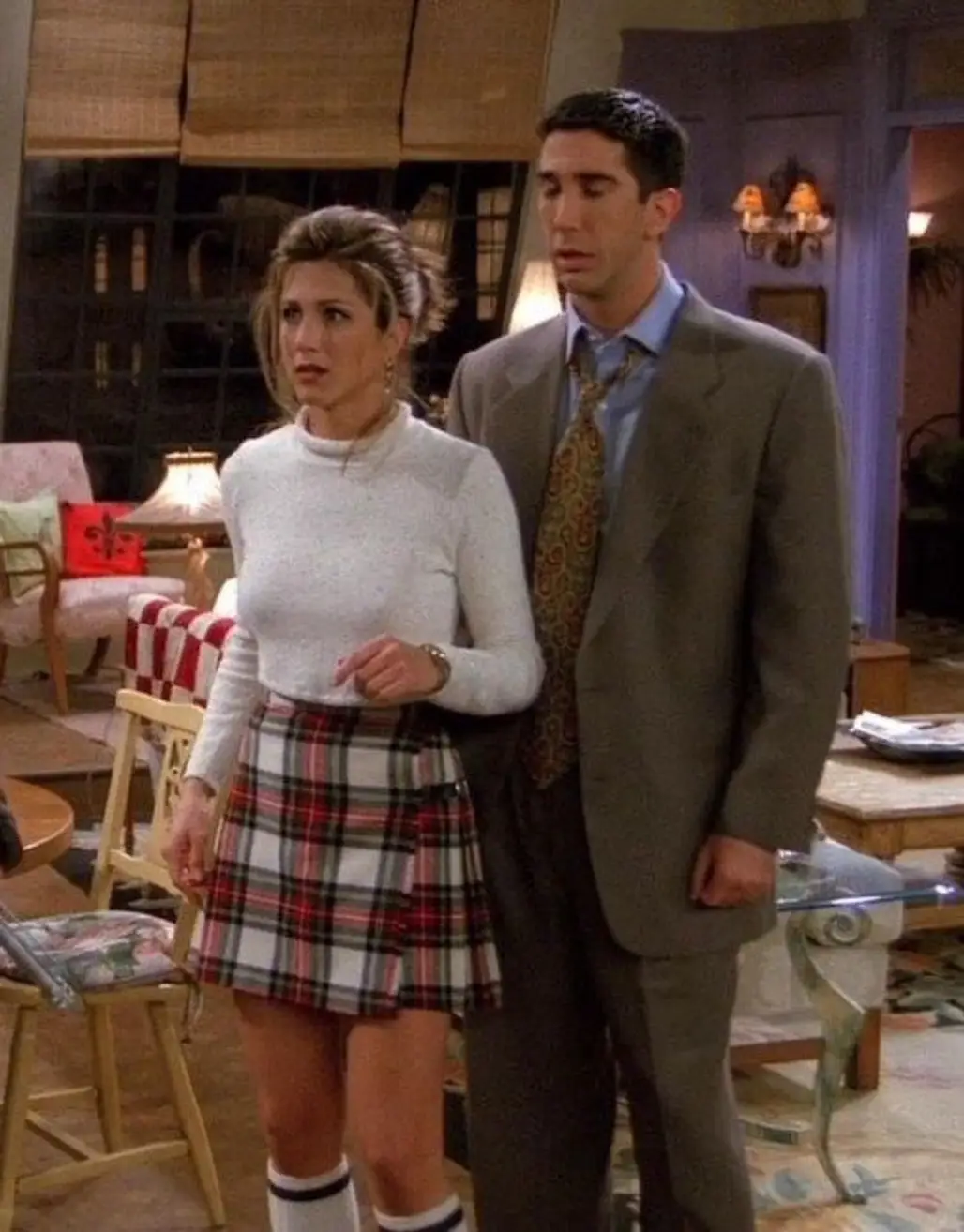 Rachel’s Crop Top and Plaid Skirt