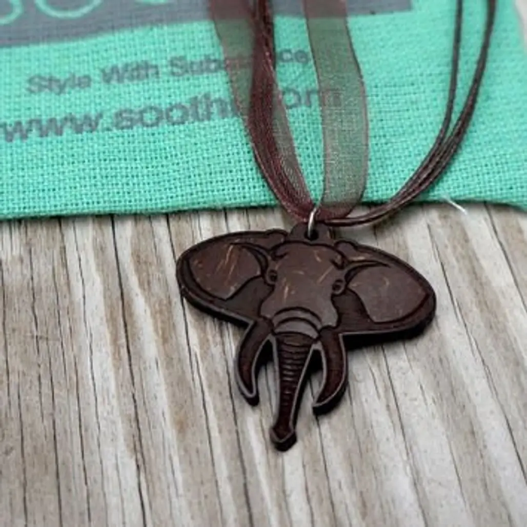 Coconut Elephant Pendant