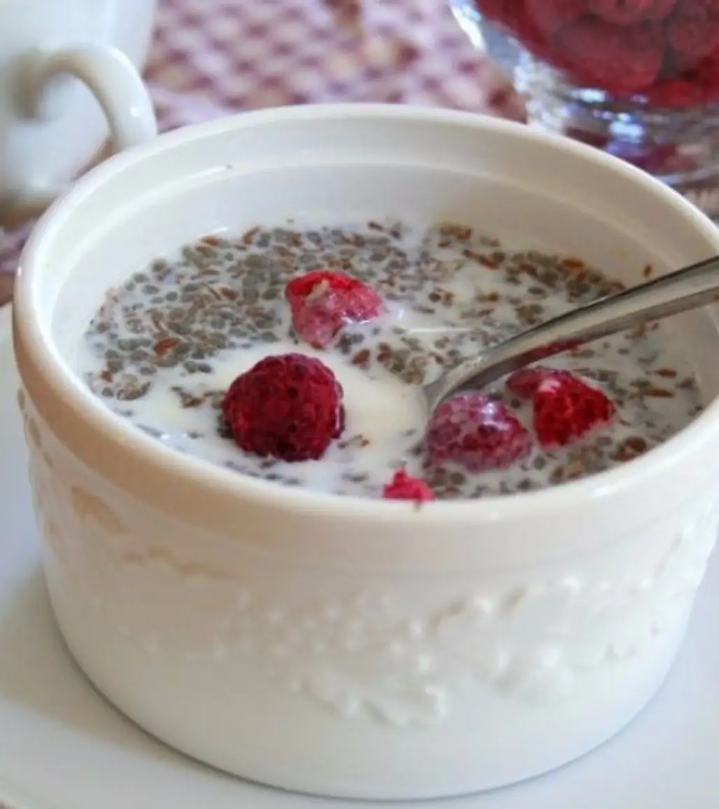 Chia Seed and Flax Meal with Raspberries