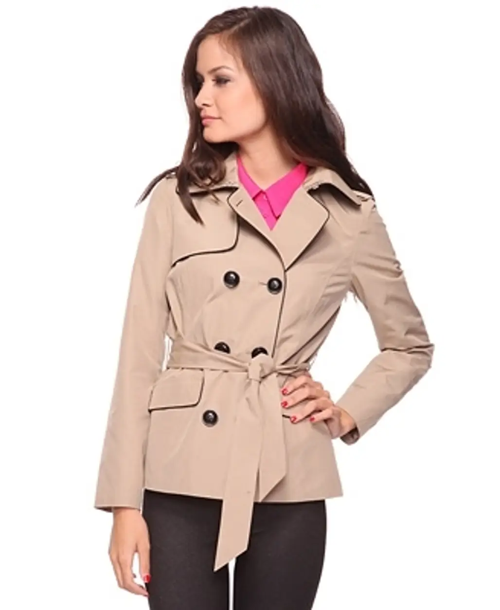Trench Coat W/ Contrast Piping