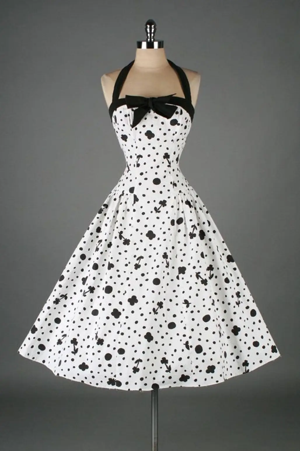 Black and White Halter Dress