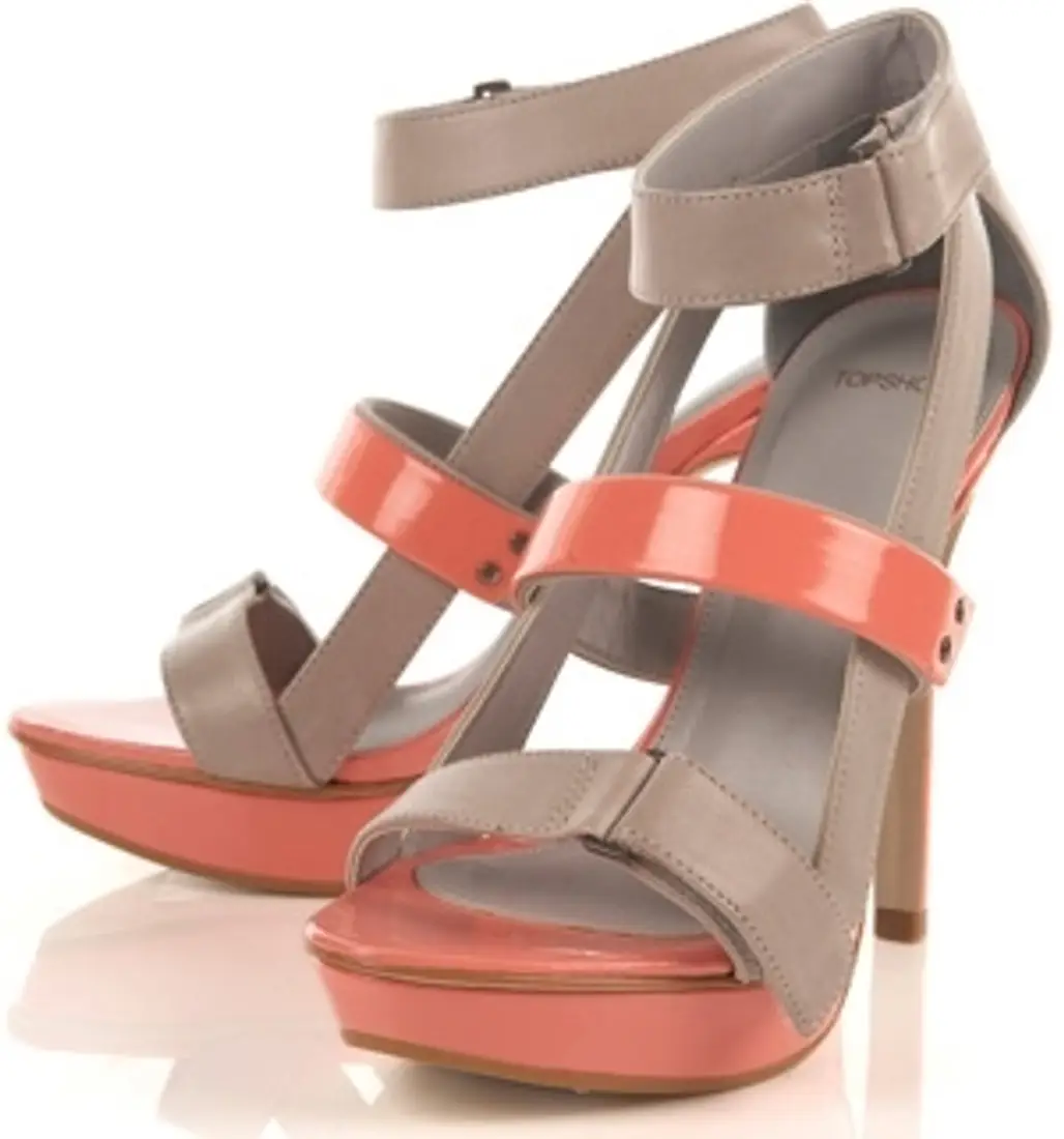 Topshop Luminate Grey Ankle Strap High Heeled Sandals