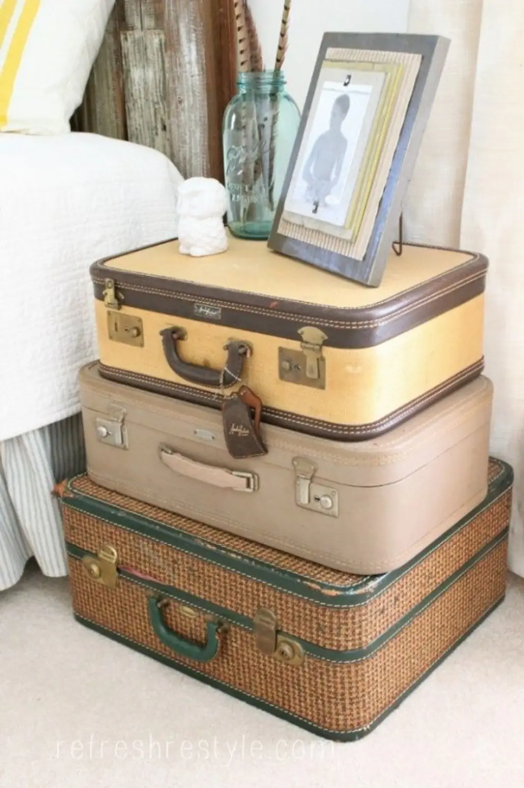 Suitcases for a Side Table