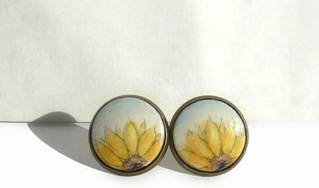 Unique Hand Painted Stud Earrings