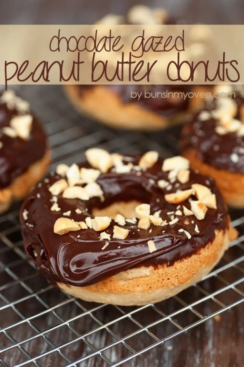 Peanut Butter Donuts with Chocolate Glaze