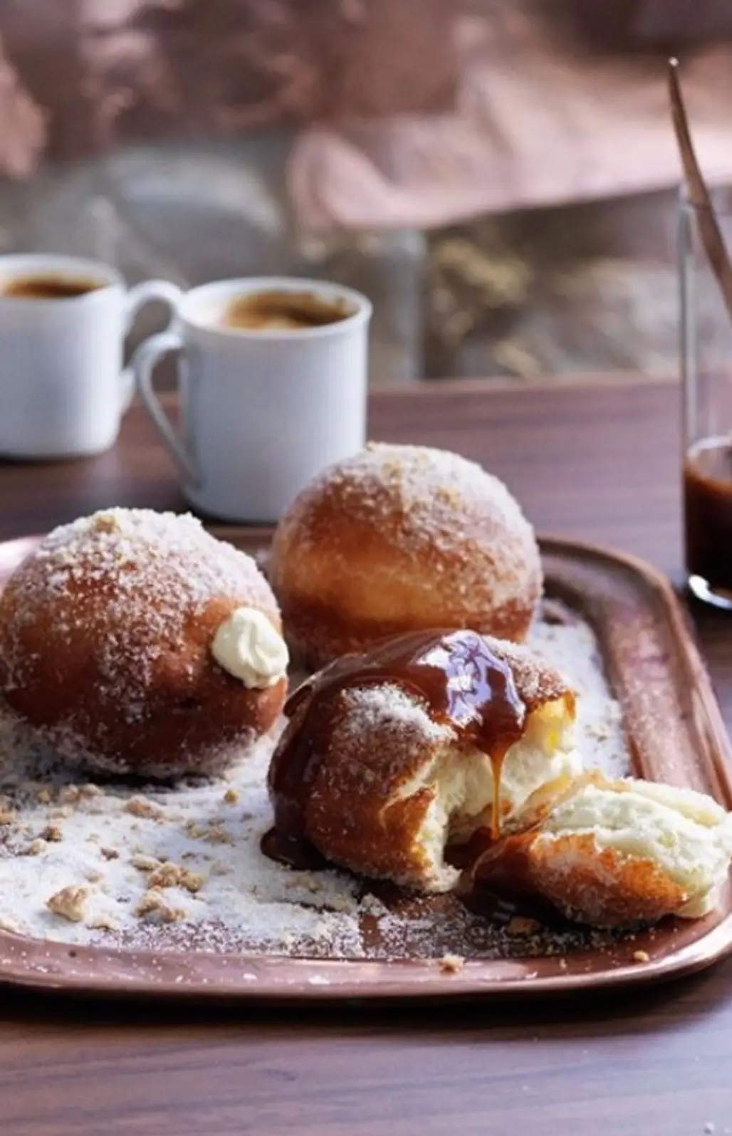 Cheesecake Doughnuts with Salted Caramel