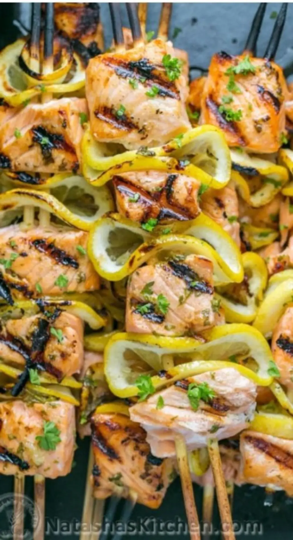 Easy Grilled Salmon Skewers with Garlic & Dijon