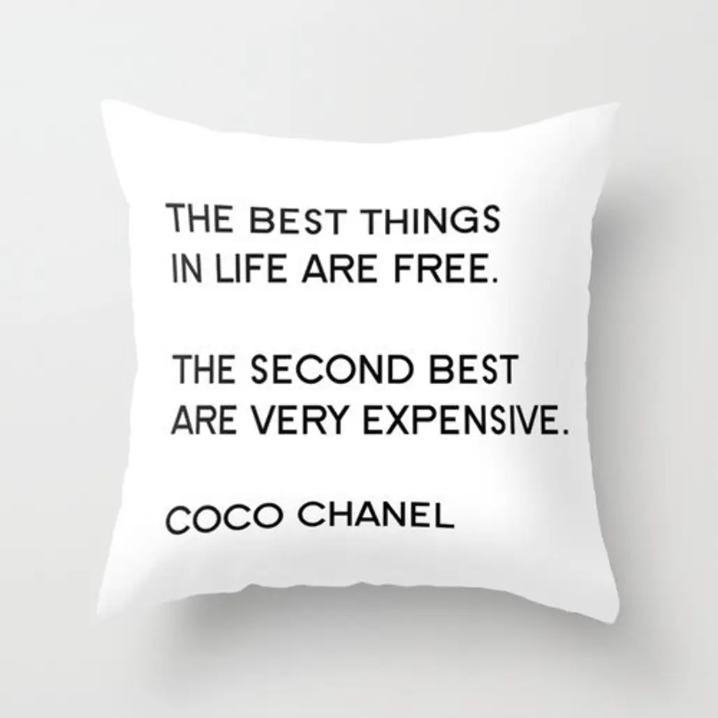 Velveteen Pillow - Coco Chanel - Throw Pillow