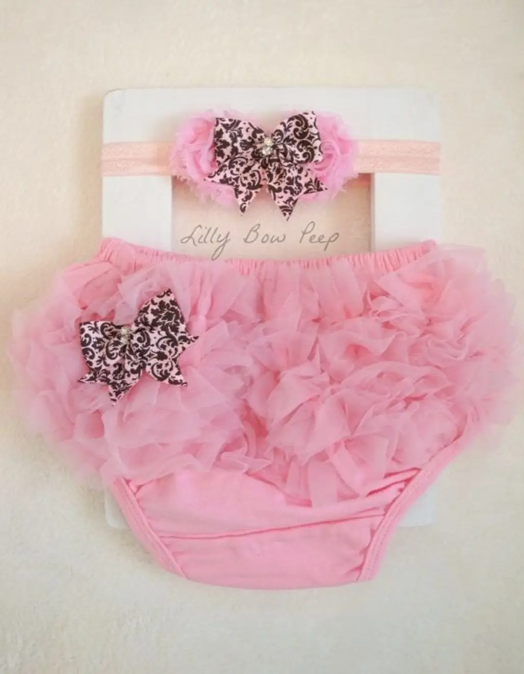 Pink Diaper Cover and Matching Headband
