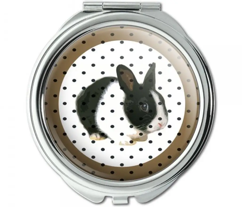 Bunny Polka Dots Compact Purse Mirror