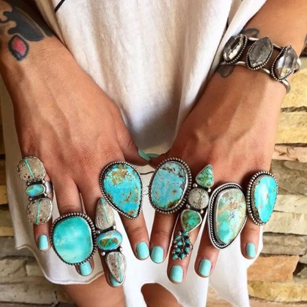 nail, turquoise, jewellery, manicure, finger,