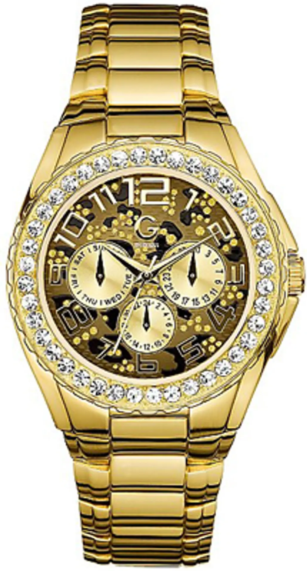 Gold-Tone Animal Print Glitz Sport Watch