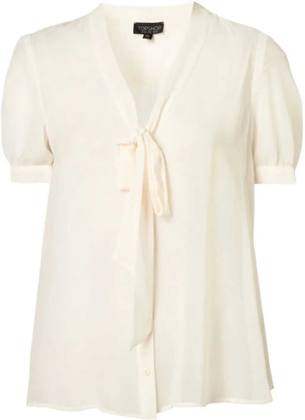 Topshop Short Sleeve Pussy Bow Blouse