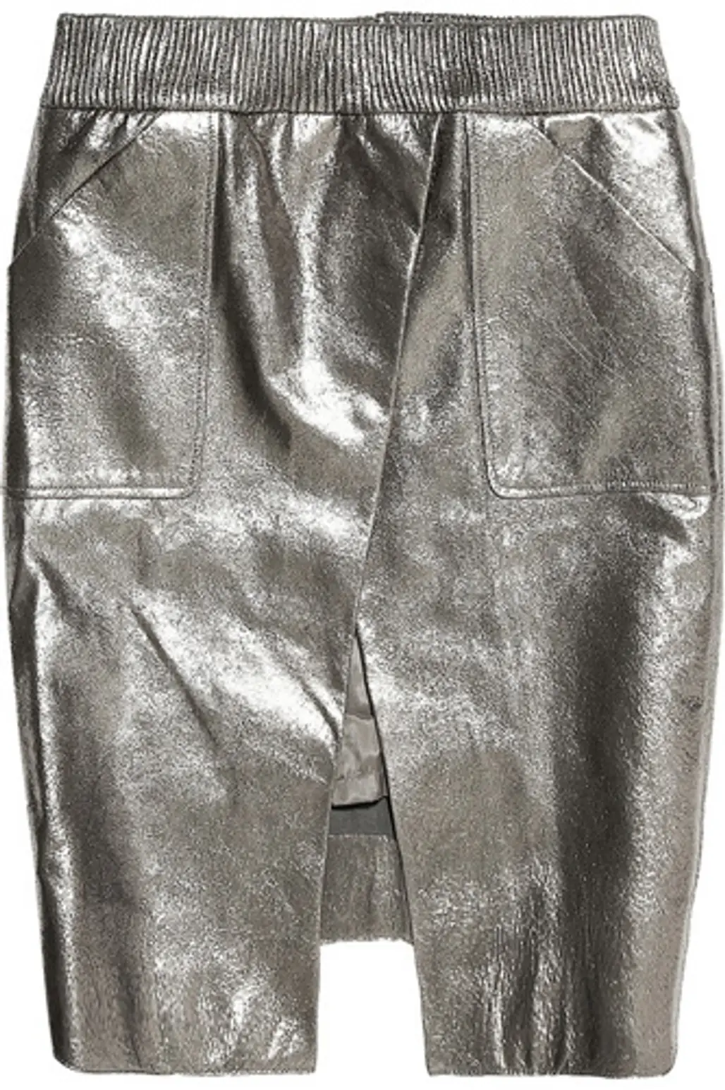 Karl Metallic Leather Skirt