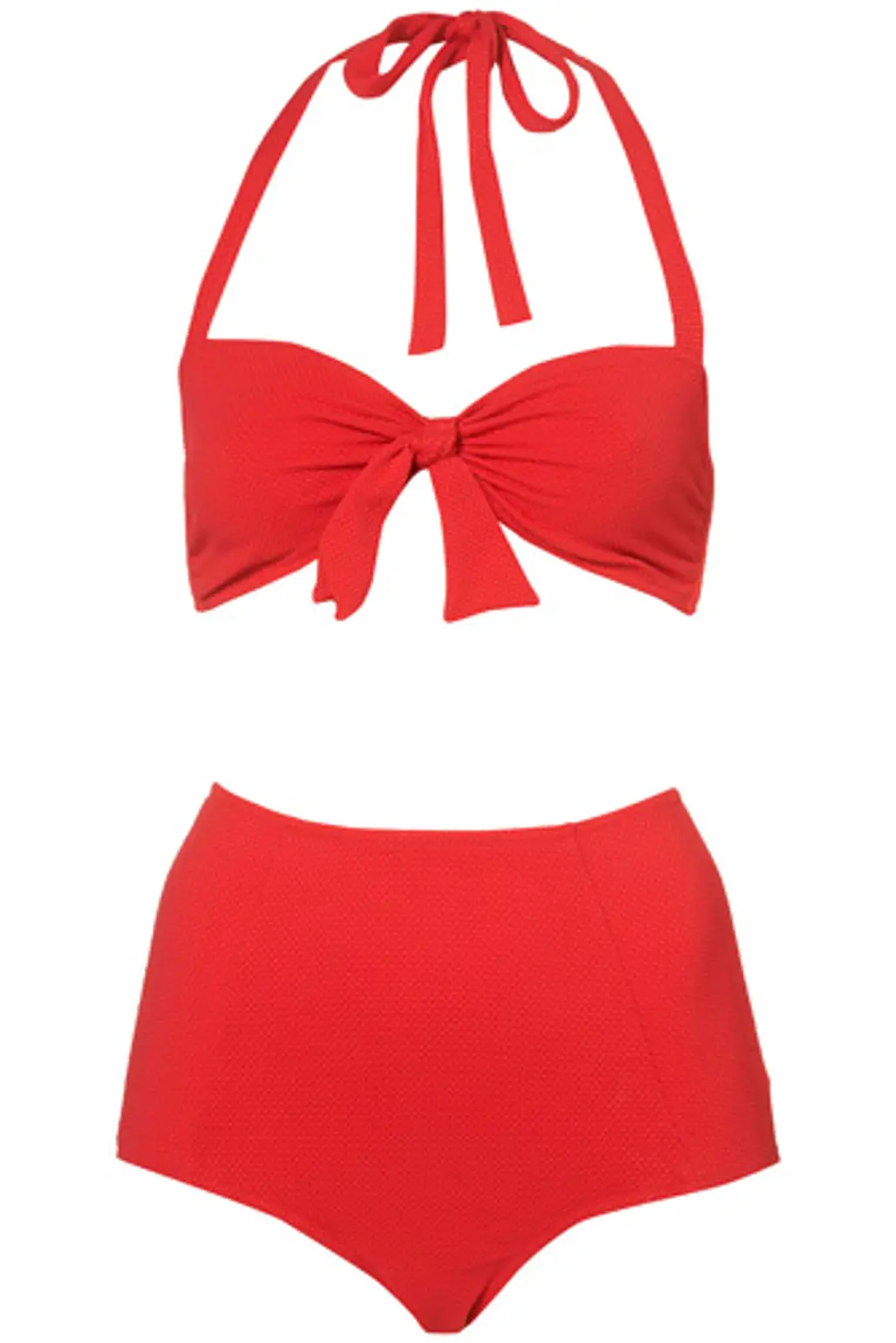 Topshop Red Textured Bikini