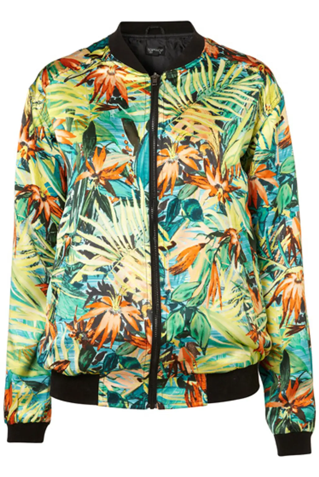 Topshop Hawaiian Floral Bomber Jacket