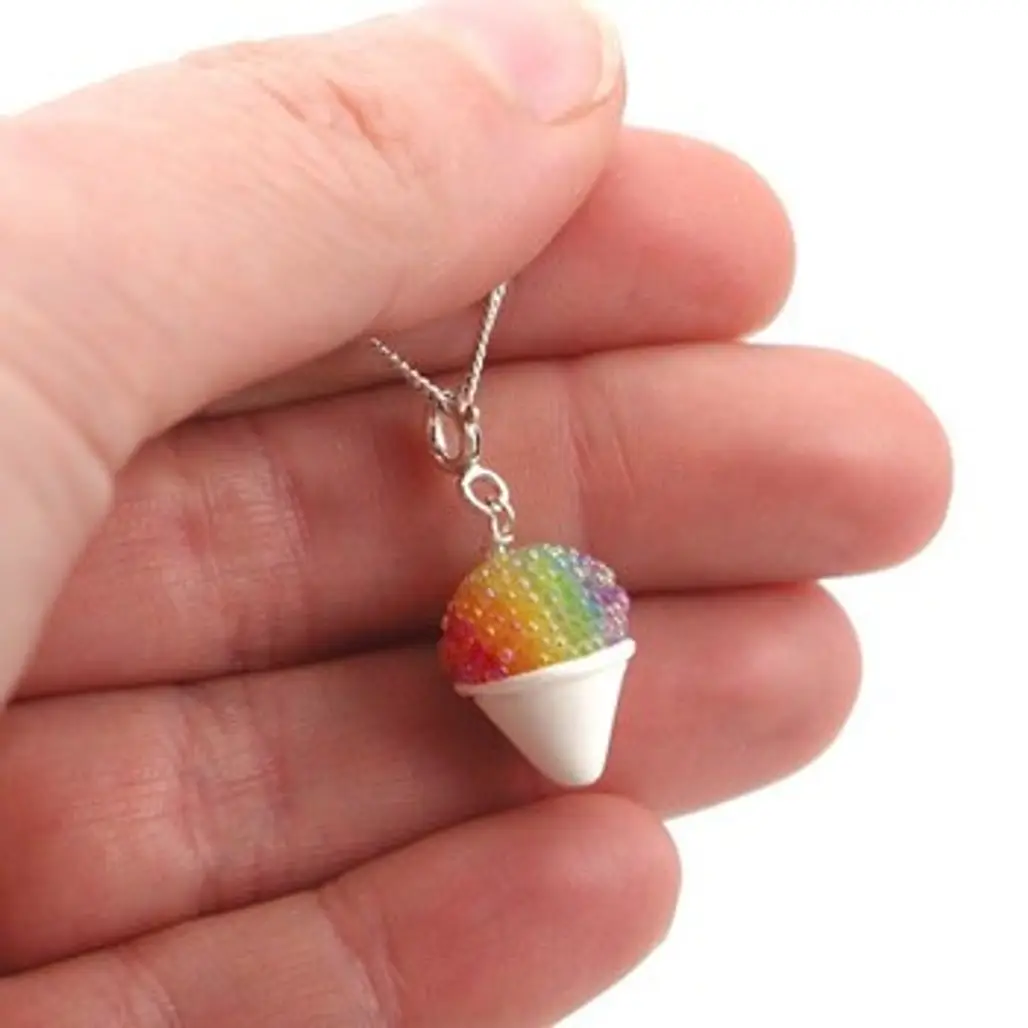 Inedible Jewelry Rainbow Snow Cone Necklace