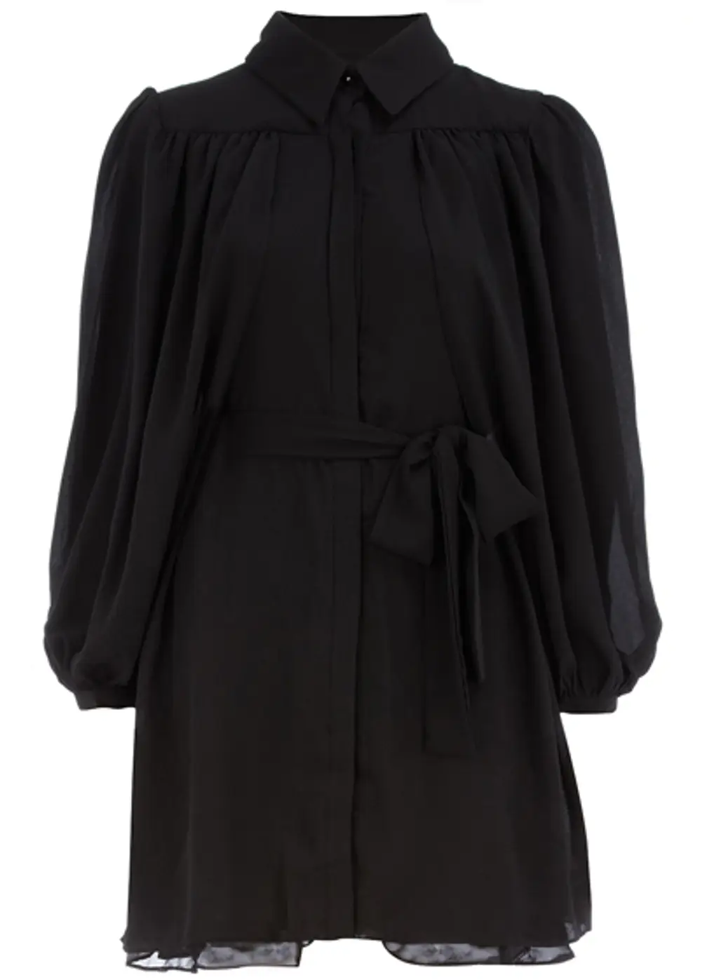 Dorothy Perkins Black Sleeved Collar Dress
