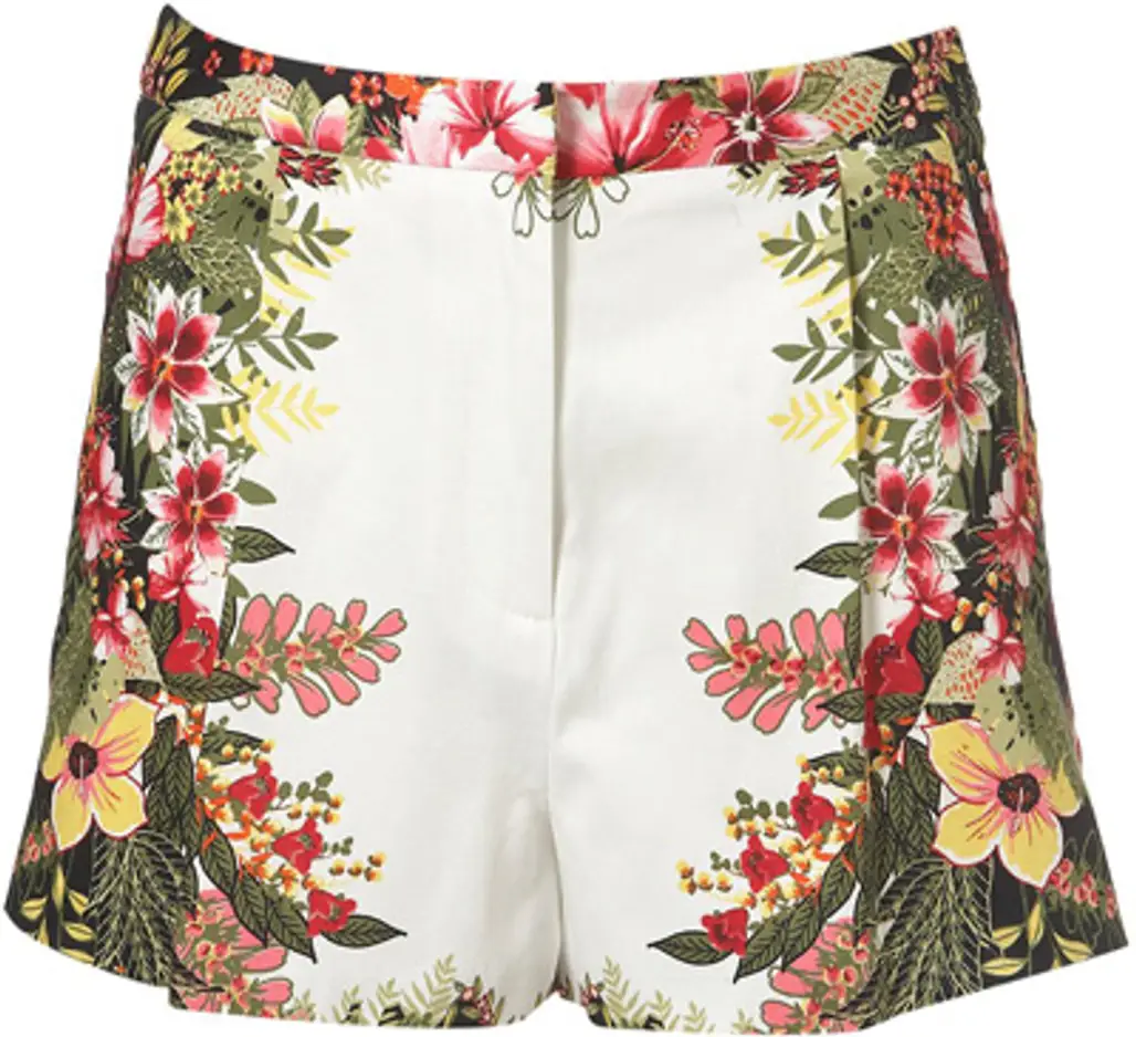 Topshop Tropical Mirror Print Shorts