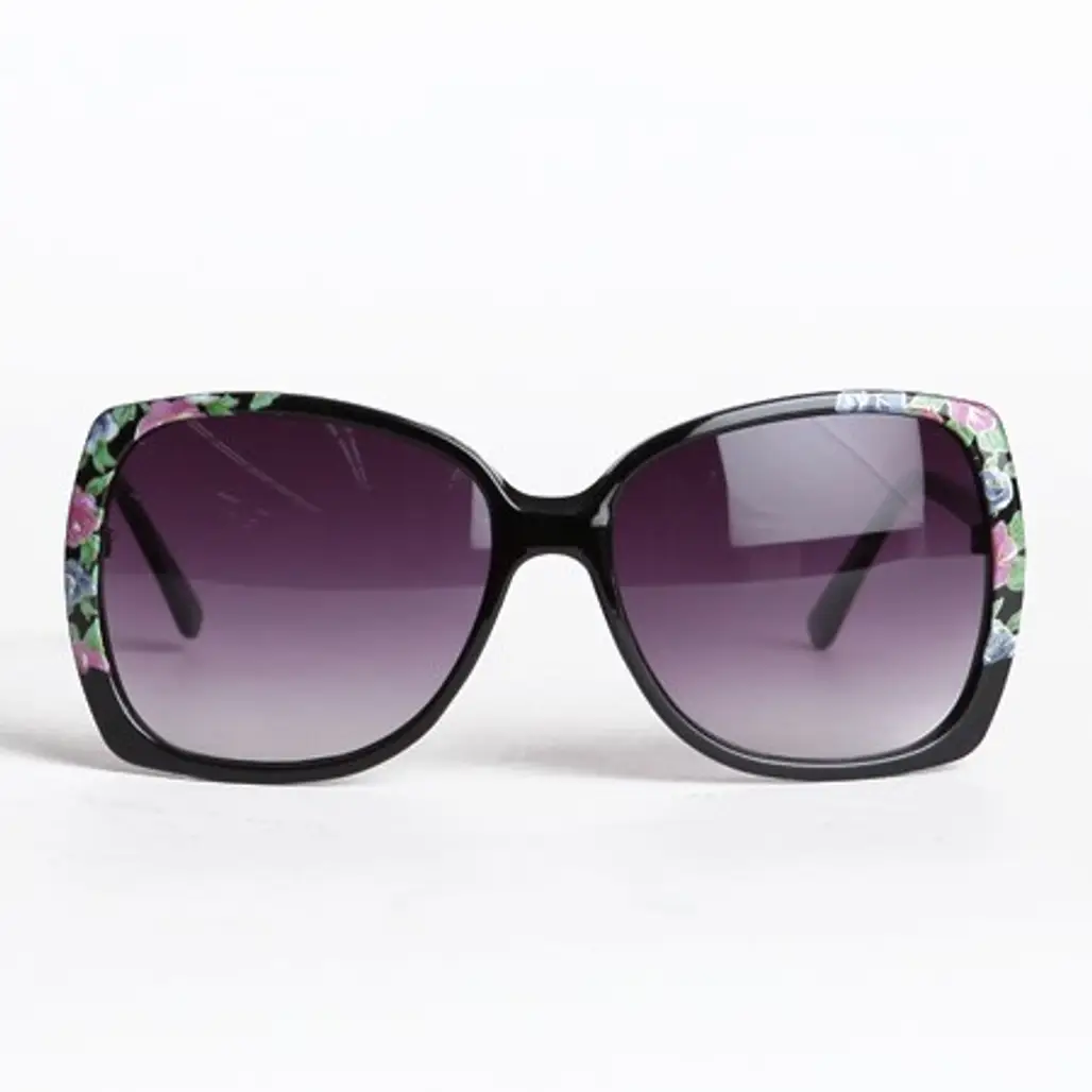 Ruche Shades of Floral Black Sunglasses