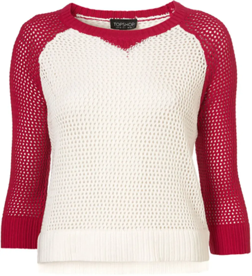 Topshop Knitted Mesh Sweater