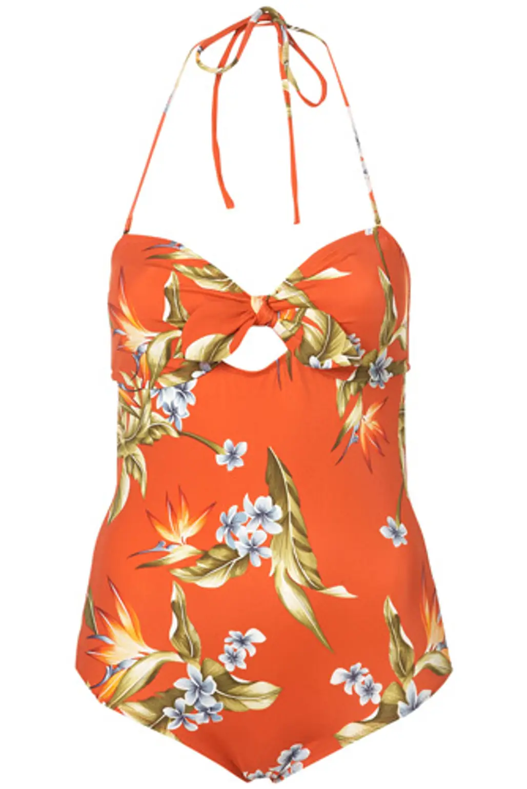 Topshop Red Palm Print One Piece