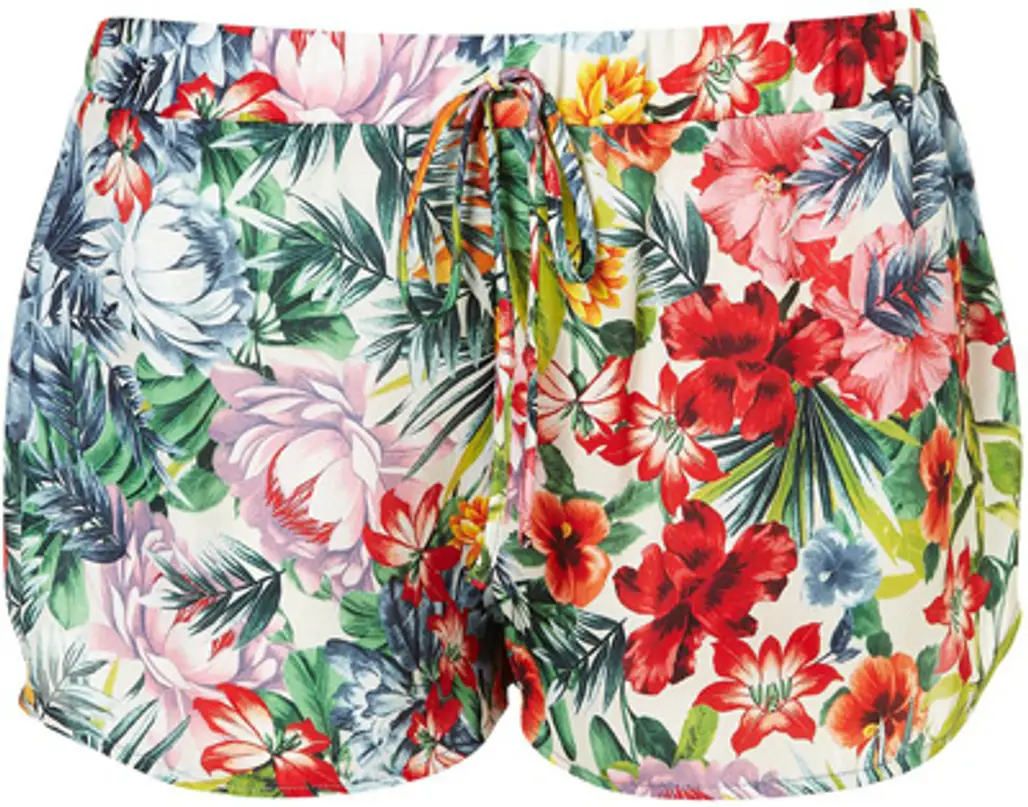 Topshop Tropical Floral Print Shorts
