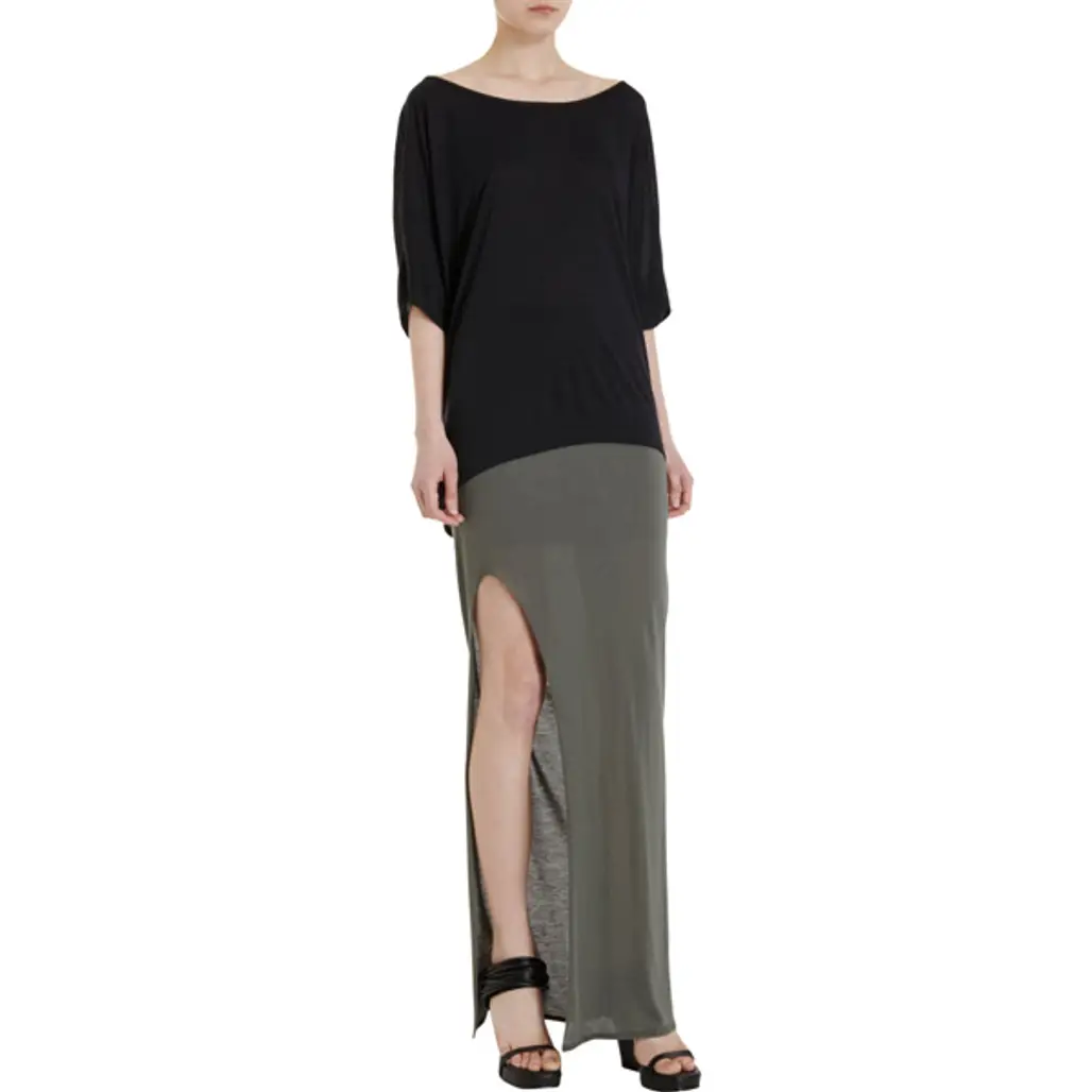 Helmut Lang Kinetic Jersey Slit-Front Skirt