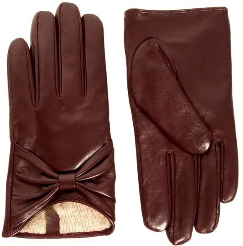 Leather Bow Gloves