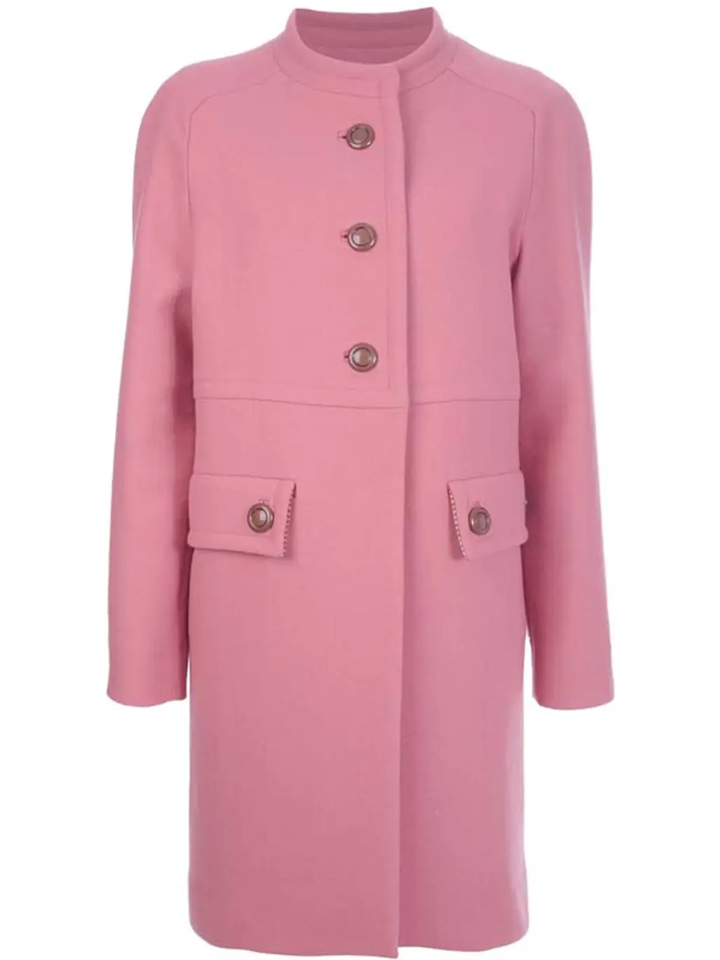 Pink Collarless Coat