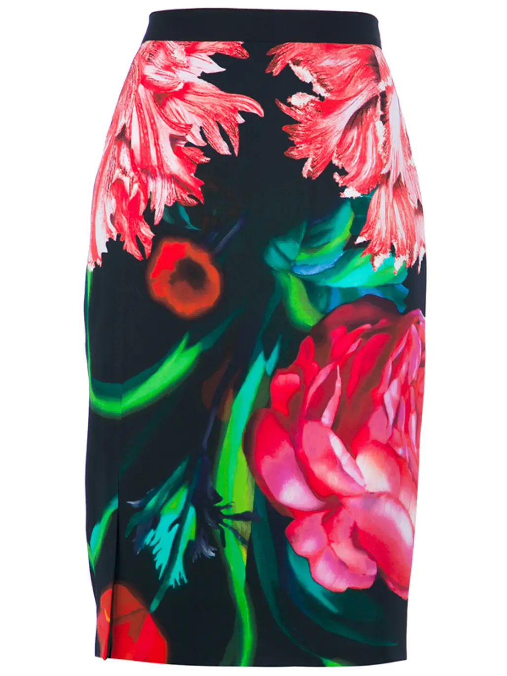 Floral Pattern Pencil Skirt