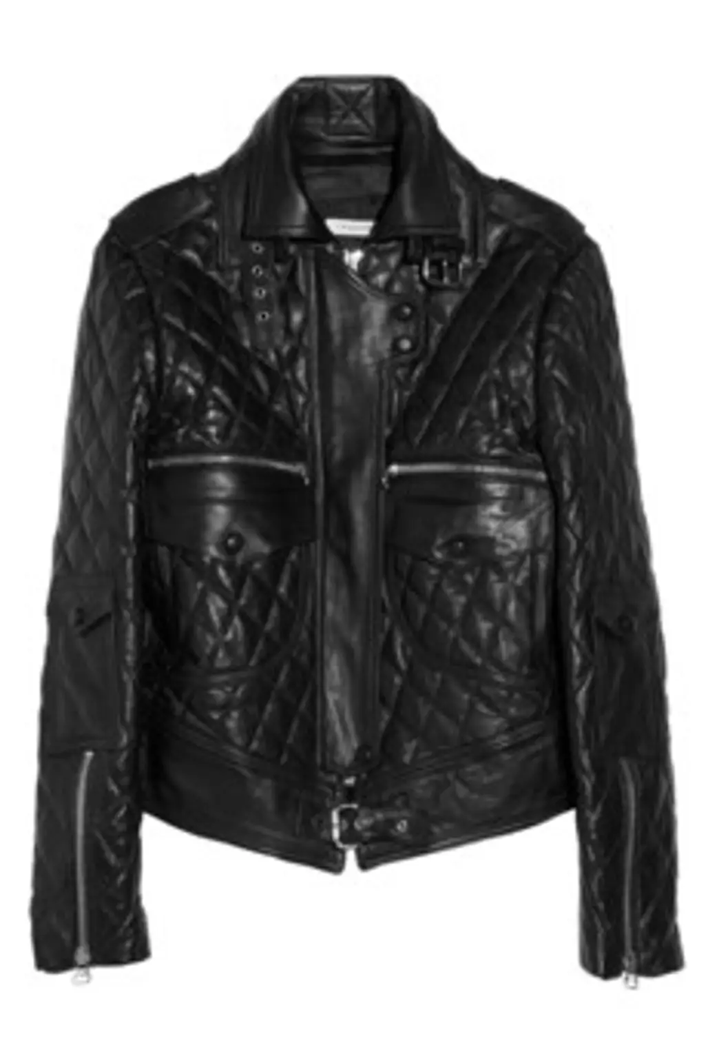 Quilted Leather Biker Jacket